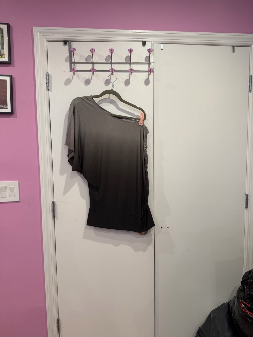 Grass Collection One-Shoulder Draped Top